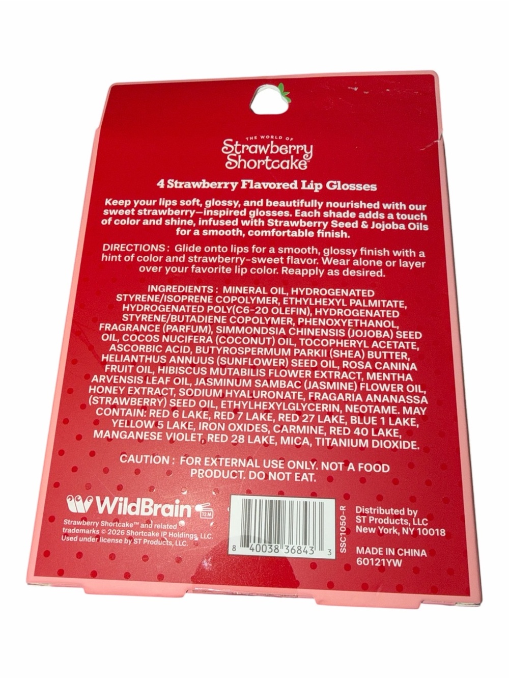 NWT Strawberry Shortcake Flavored Lip Gloss Set 4 Pack Infused with Jojoba Oil - Picture 2 of 2
